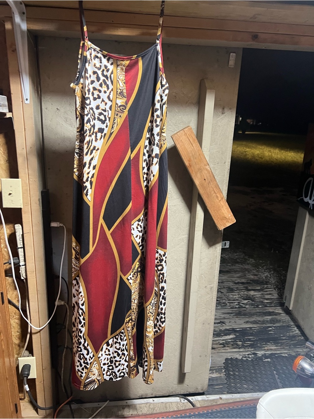 Women's Red & Black Patterned Slip Skirt
